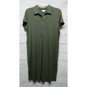J. Jill Green Kale Button Up Shirt Style Dress Size Small NWT Comfortable